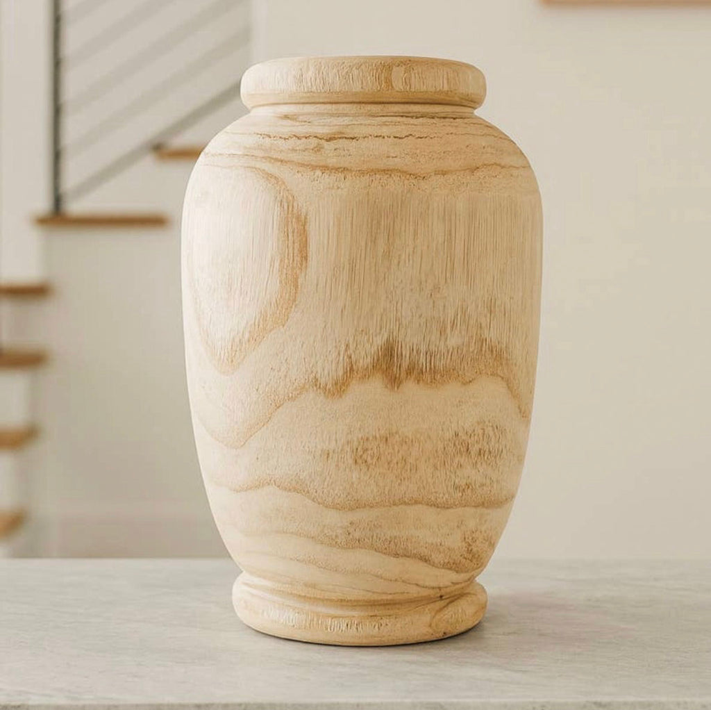 Round Wood Vase