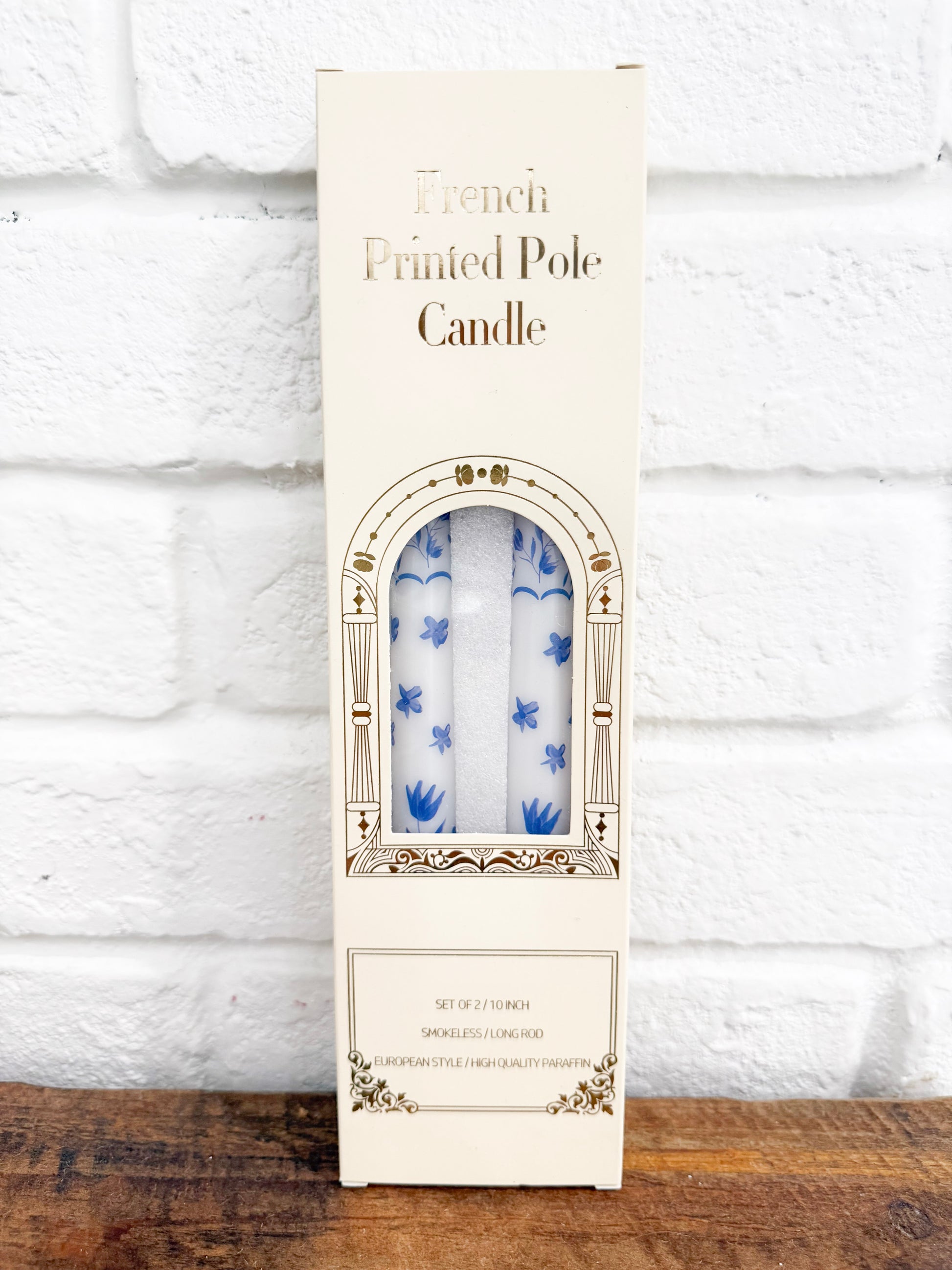 Pair of 10" Wax Taper Candles (Dutch Blue)