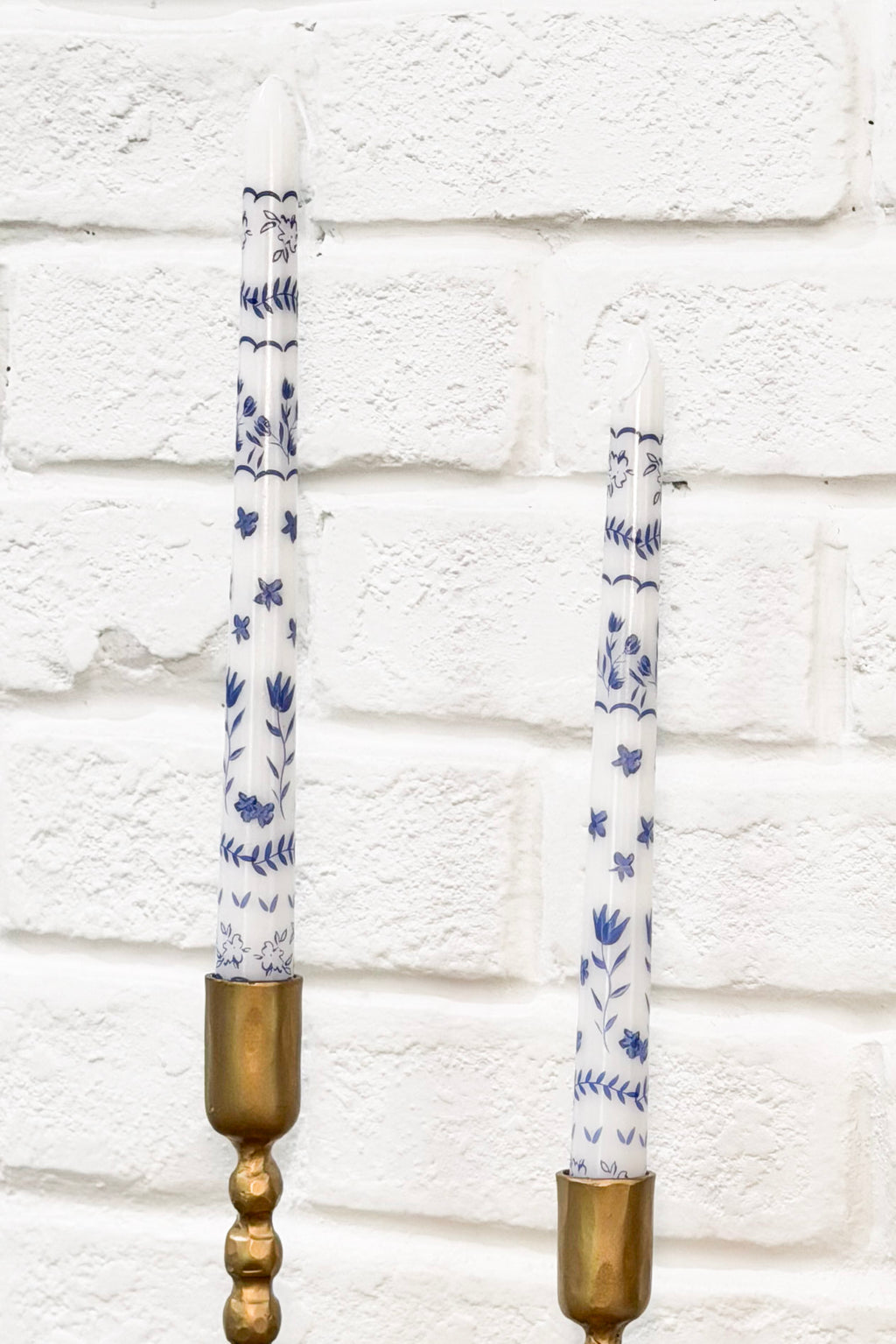 Pair of 10" Wax Taper Candles (Dutch Blue)