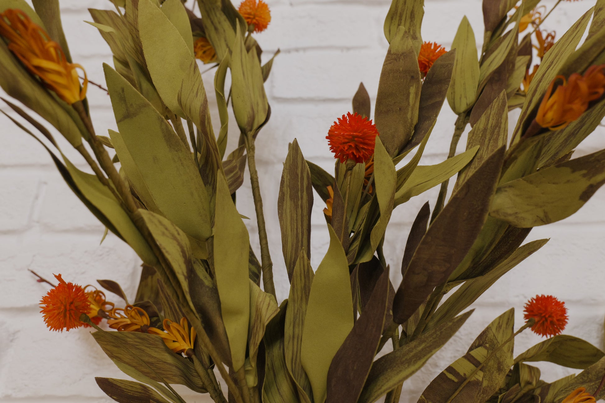 10" Ceramic Vase with Harvest Blooms Stems