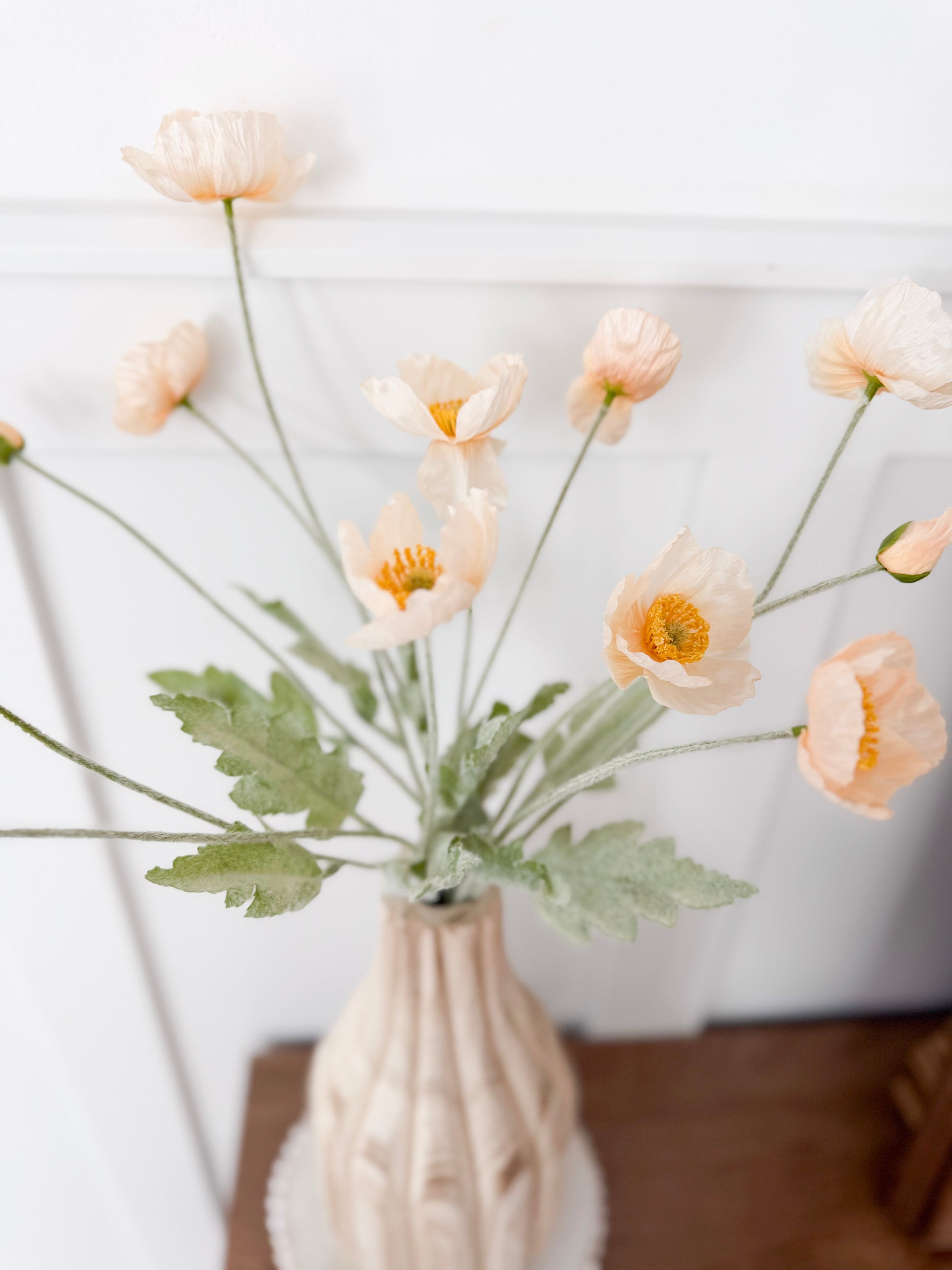 Peach Poppy Stem