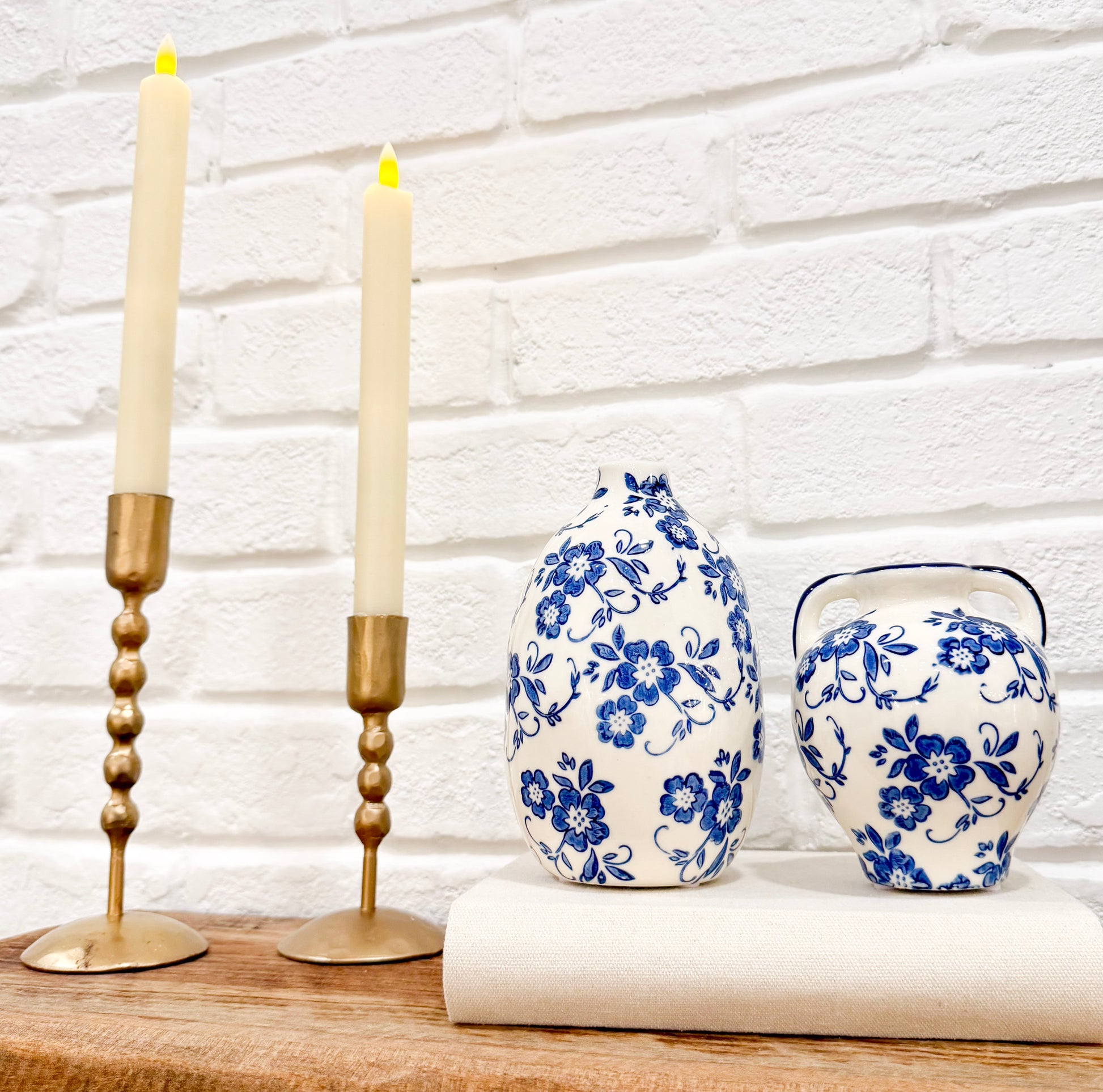 Pair of Glass Floral Vases