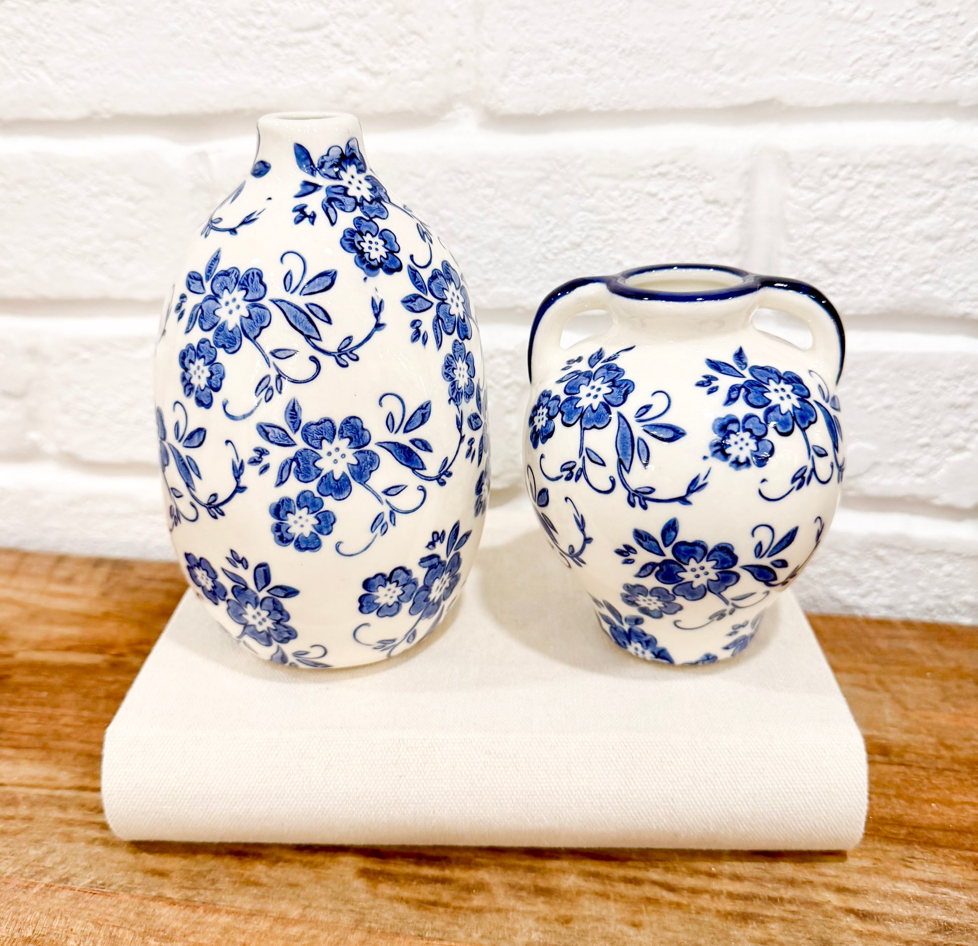 Pair of Glass Floral Vases