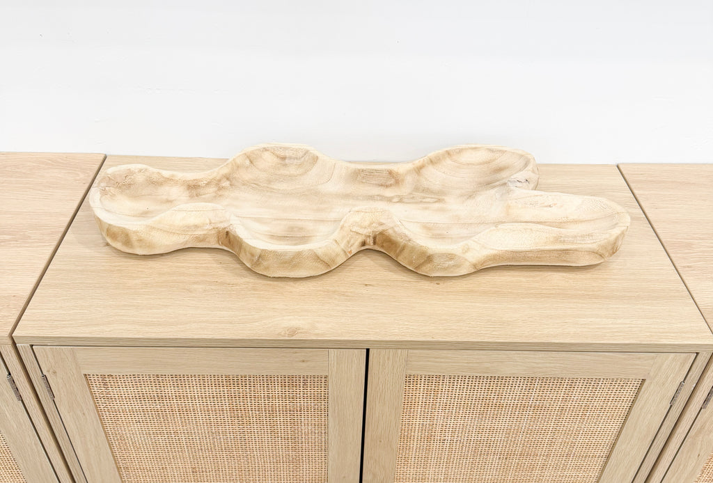 Organic Scalloped Paulownia Wood Tray