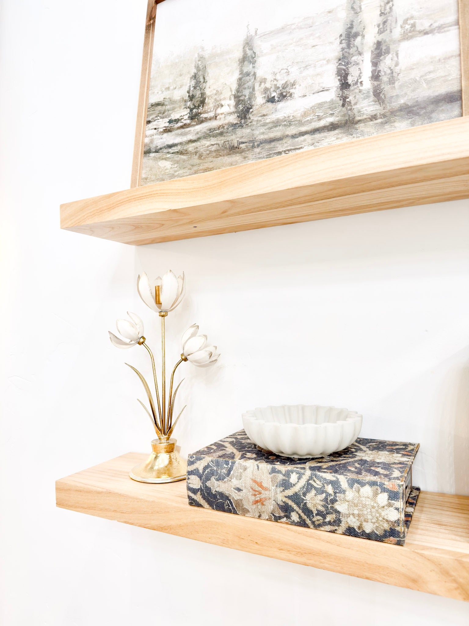 12" Floral Metal Candle Holder