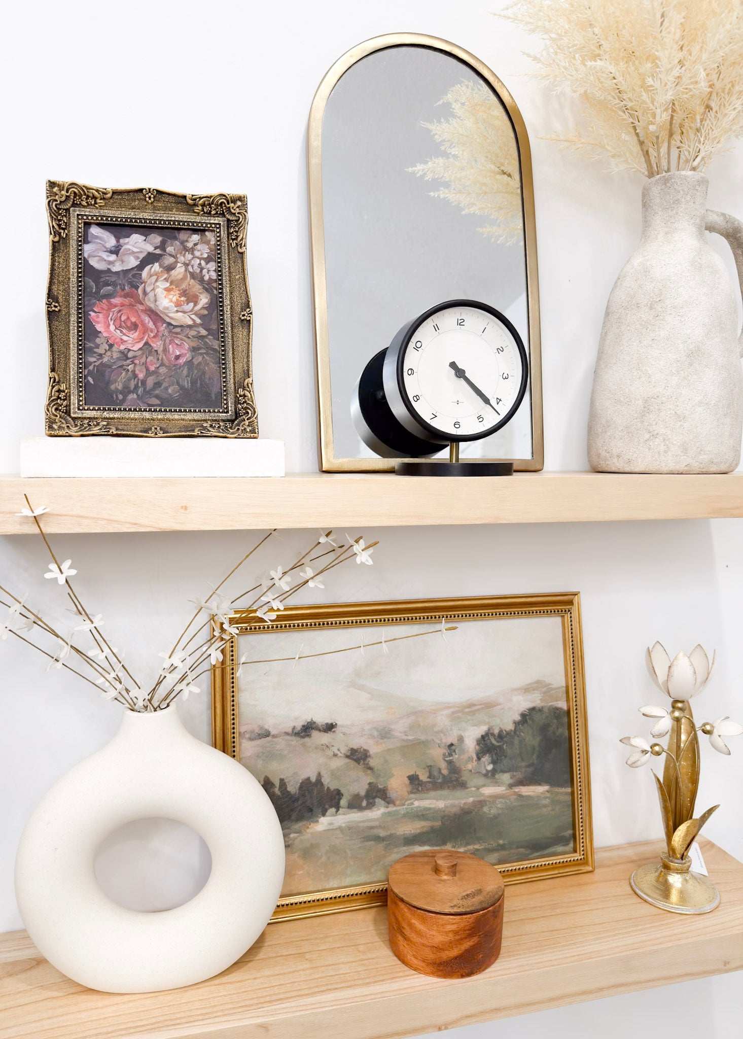 10" Floral Metal Candle Holder