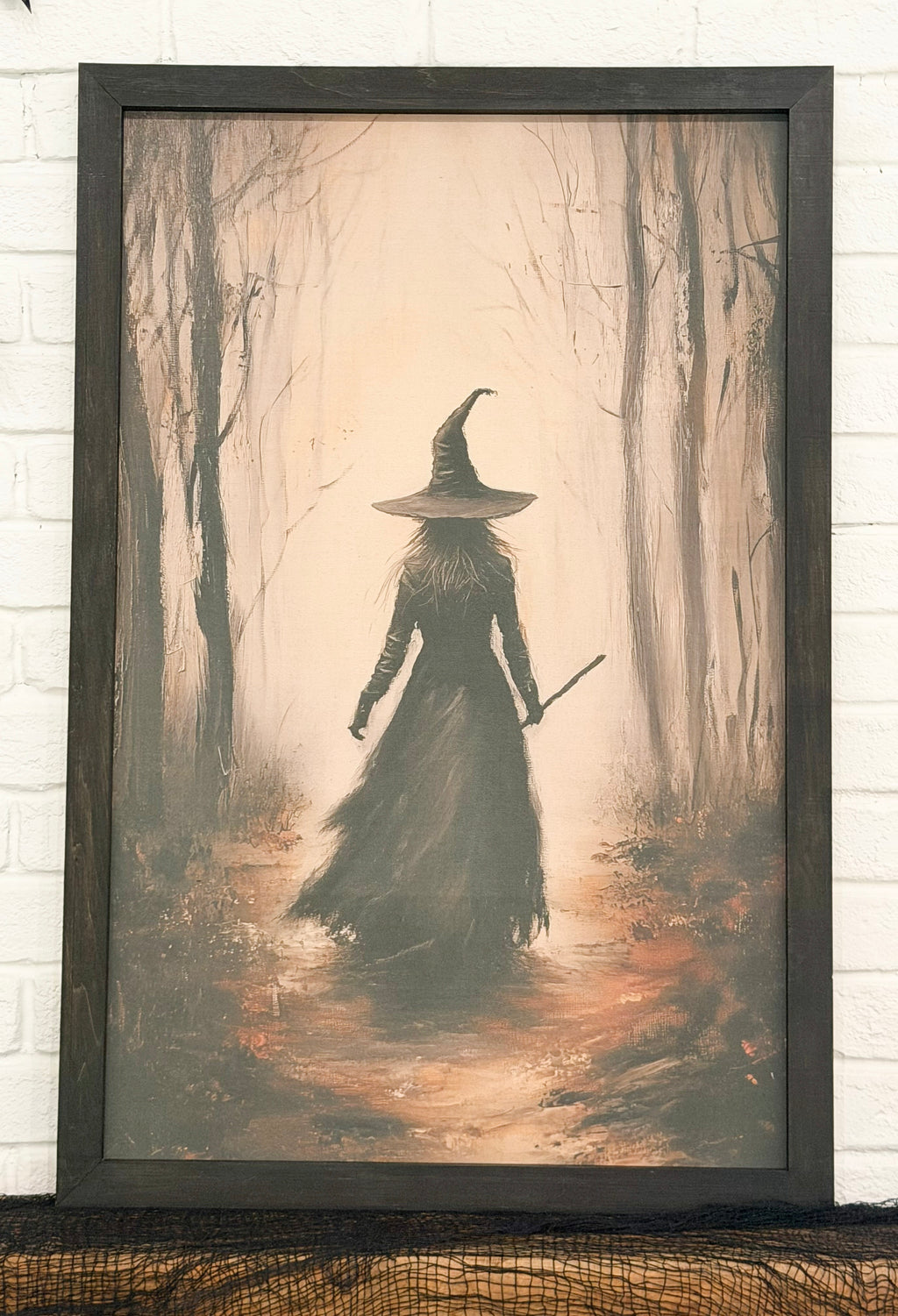 Witch Canvas Print with Custom Frame