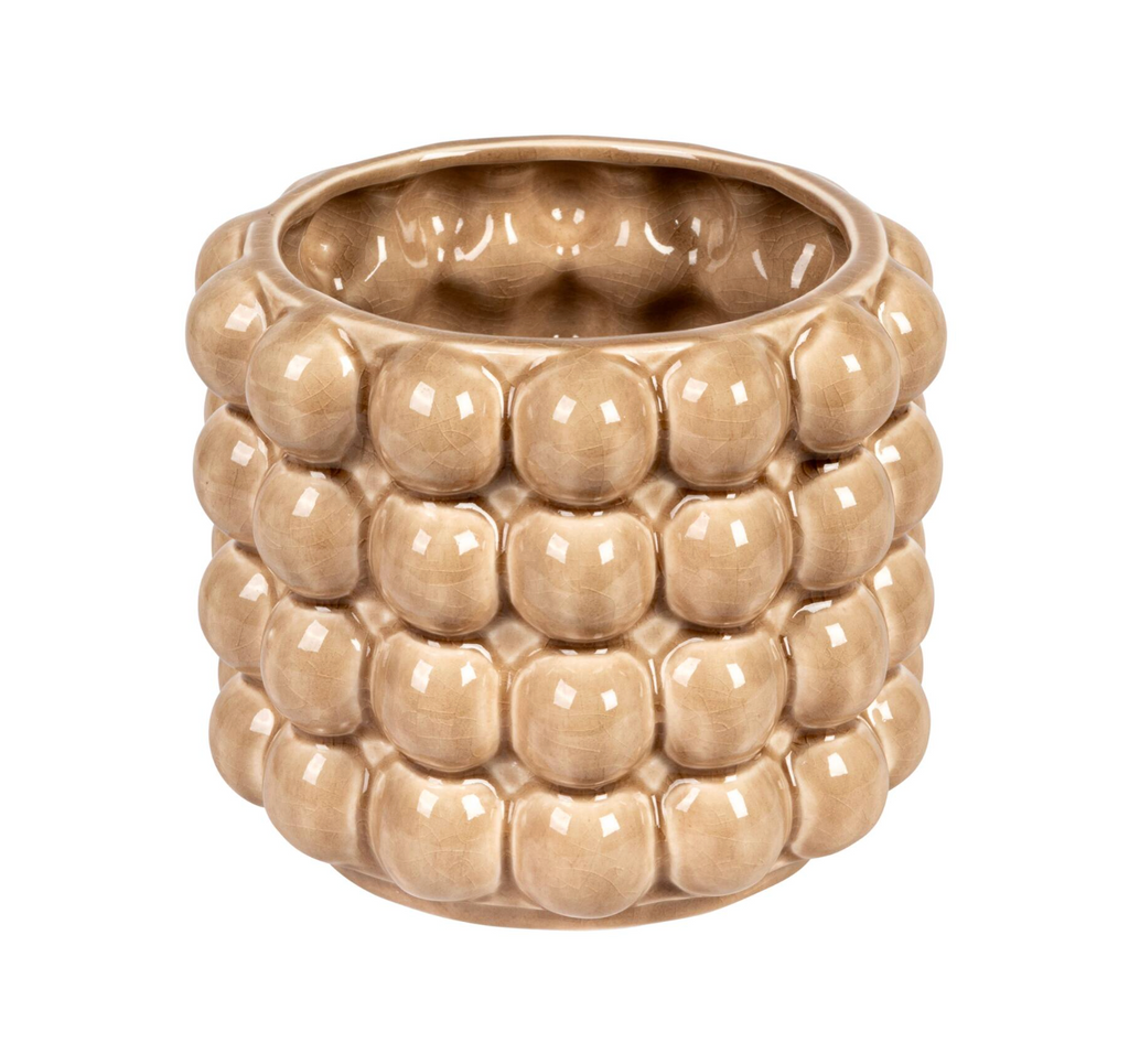 Tan Stoneware Planter w/ Raised Dots