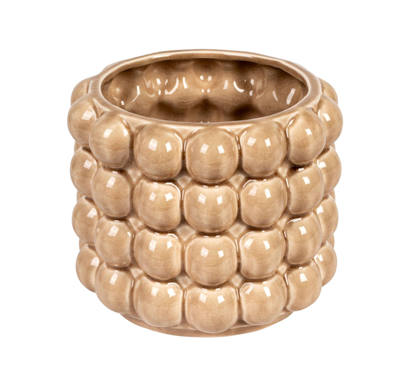 Tan Stoneware Planter w/ Raised Dots