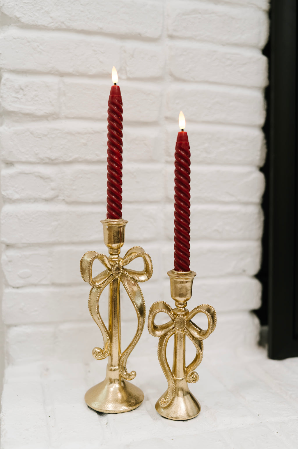 11" Gold Bow Candlestick holder