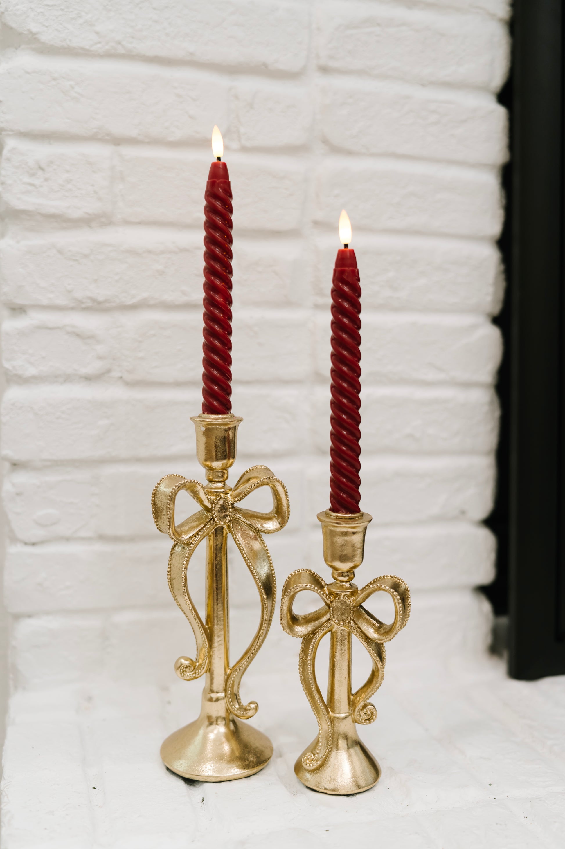 8" Gold Bow Candlestick holder
