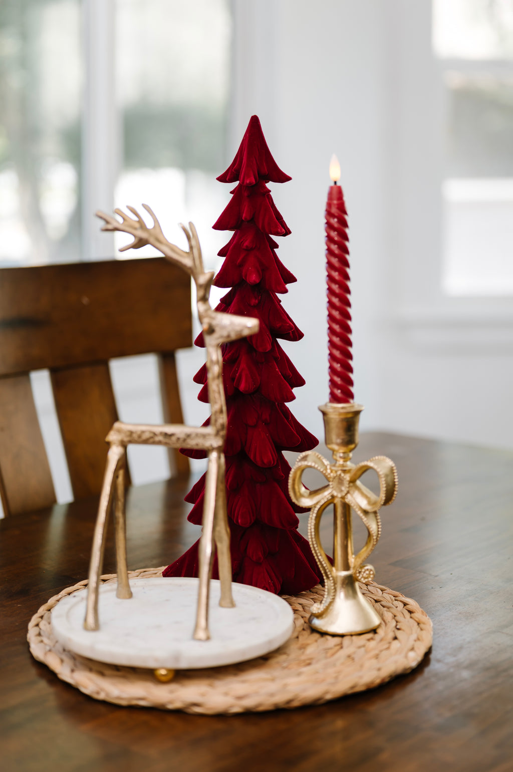 8" Gold Bow Candlestick holder