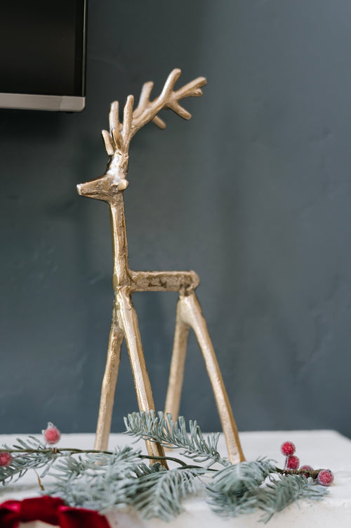 10" Gold Metal Reindeer