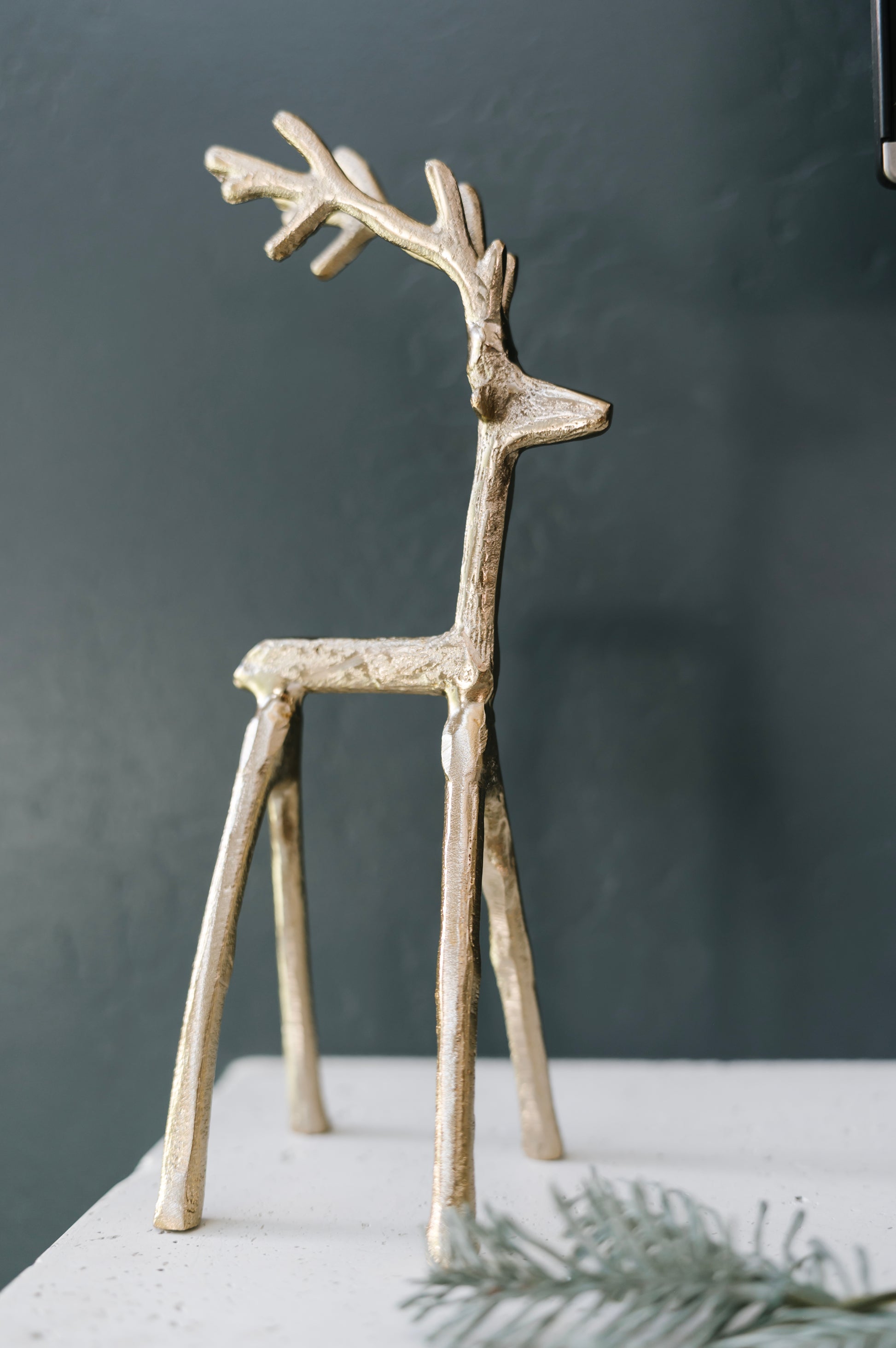 12" Gold Metal Reindeer